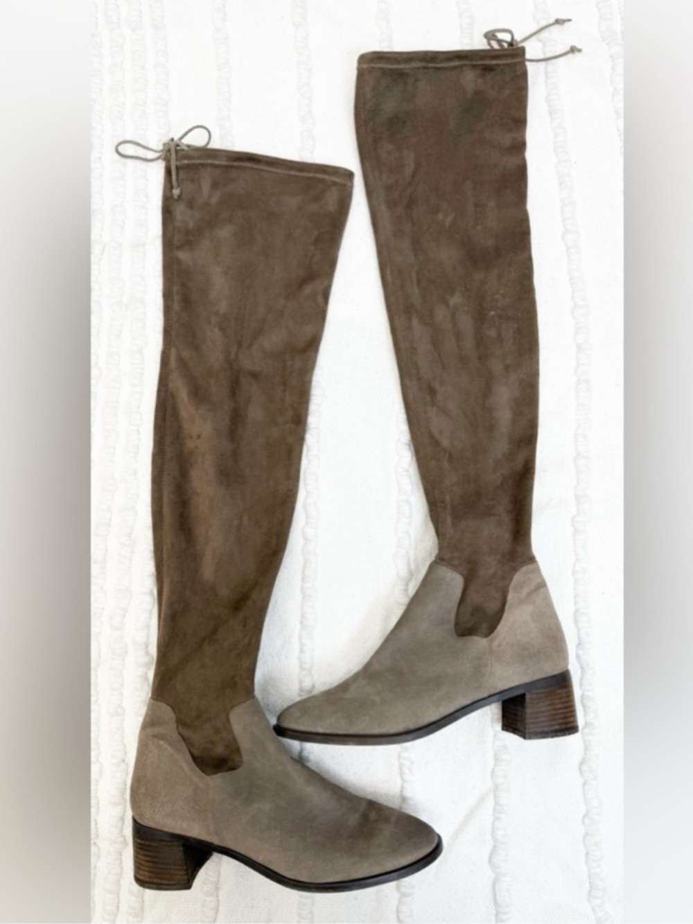 Free People Coast to Coast Over the Knee Boots Taupe Brown Suede Women Size 10
